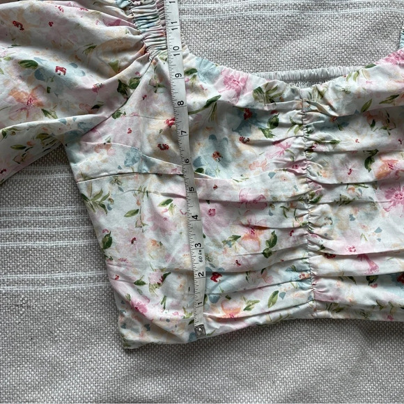 Abercrombie & Fitch Puff Sleeve corset floral blouse- Size M - Picture 7 of 8